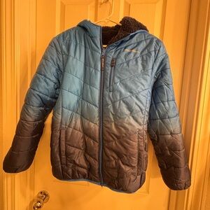 Eddie Bauer Kids Blue and Black Puffer Jacket